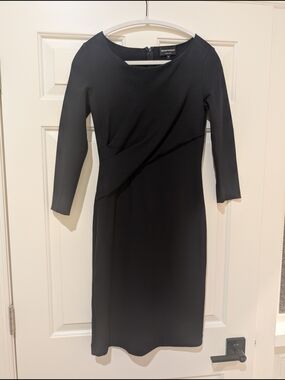 Emporio Armani Navy 3/4 Sleeve Sheath Dress